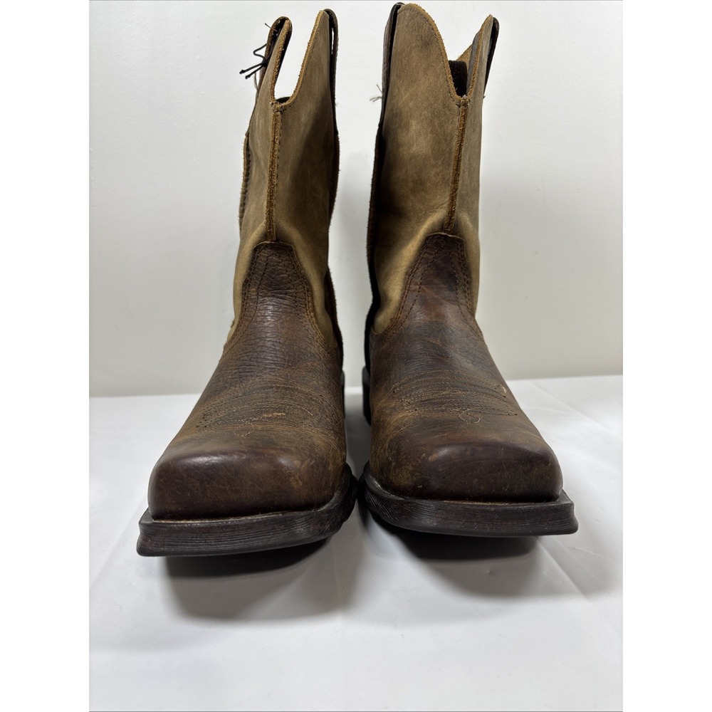 Ariat Rambler Mens 8.5 D Brown Leather Square Toe Boots Mid-Calf Western Durable - Picture 2 of 12